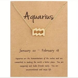 Aquarius Zodiac Symbol Pendant Necklace
